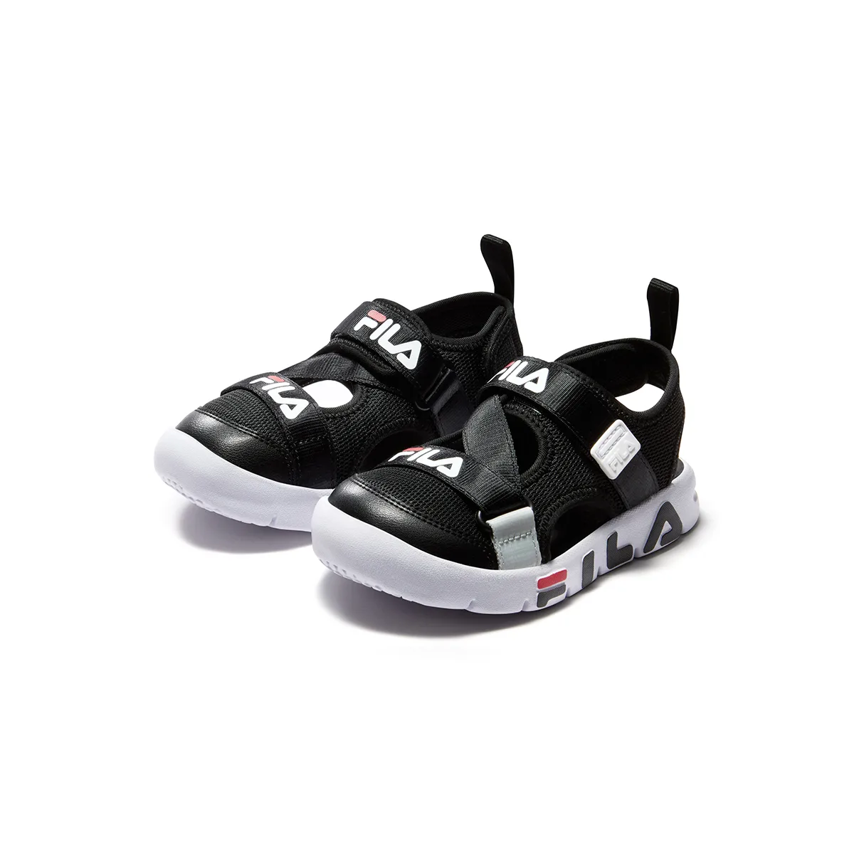 FILA KIDS Детские сандалии SEASON FSW из искусственной кожи и текстиля, дышащие, черные, для детей 3-7 лет — фото 4
