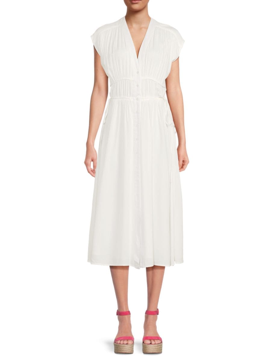 

Платье миди из поплина с зауженной талией Lea & Viola, белый