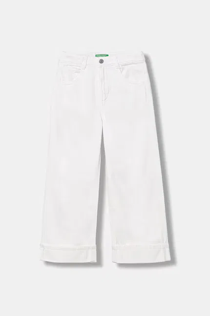Джинсы прямые высокий стан United Colors of Benetton, белый
