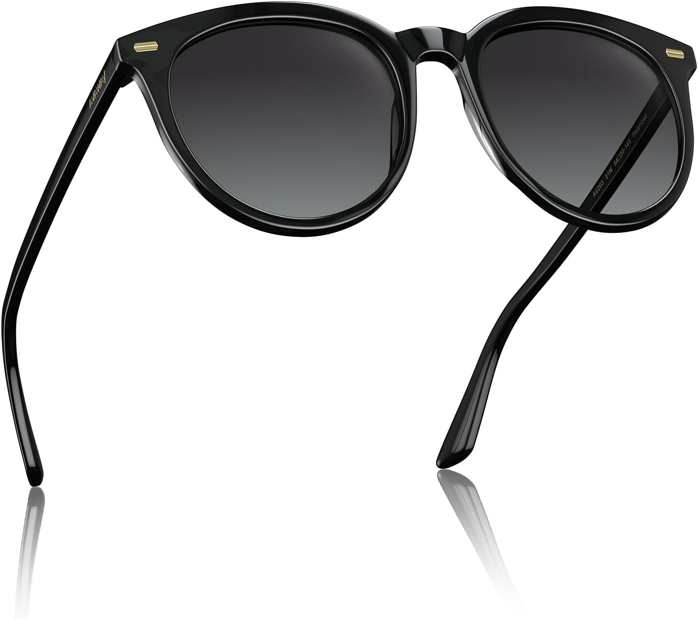 

Солнцезащитные очки AVAWAY круглой формы большого размера из ацетата с поляризацией, для женщин, с защитой от УФ-излучения, темные, для вождения и отдыха на пляже, 1. Black / Gradient Lens