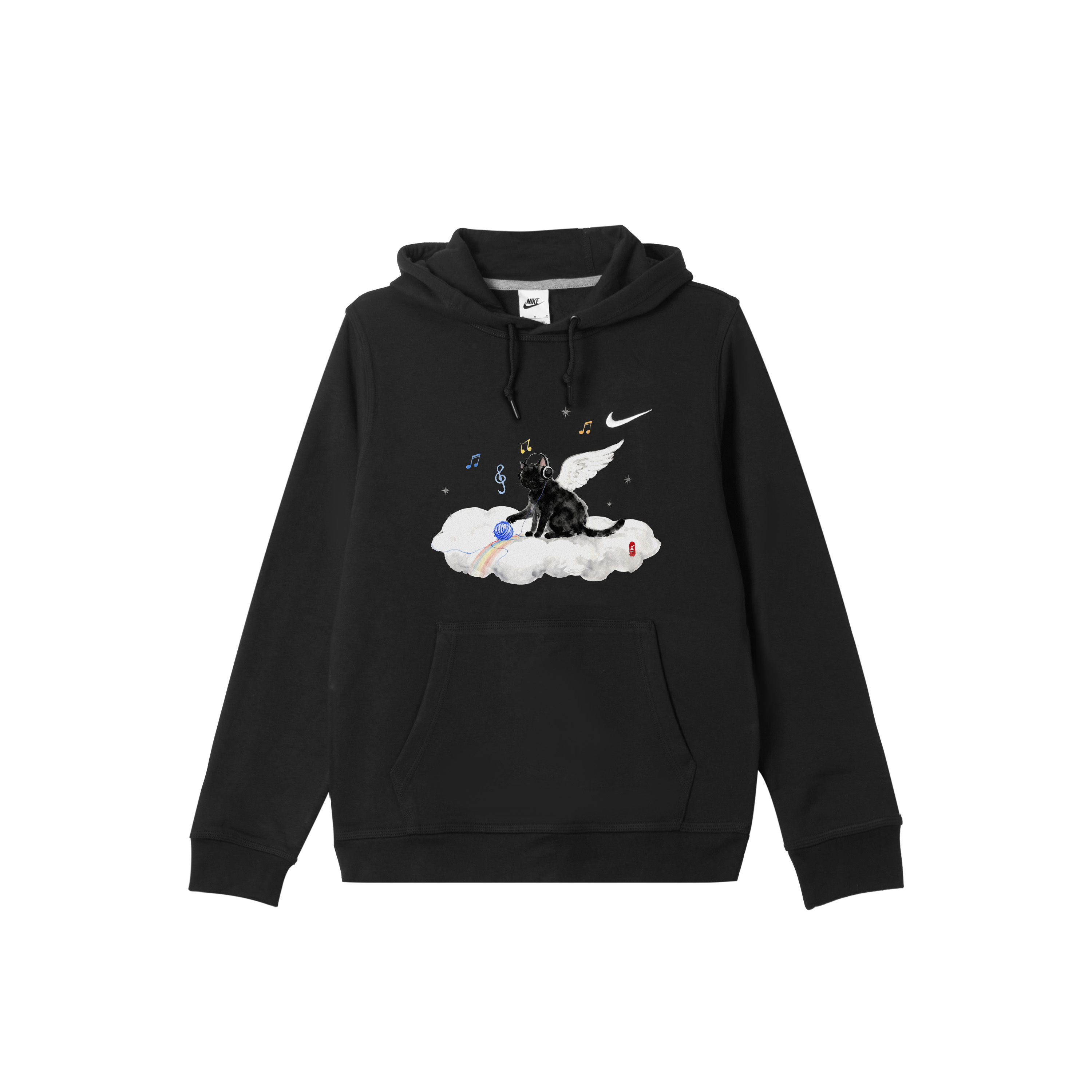 

Nike Мужская толстовка с капюшоном, черная, размер средний/обычный