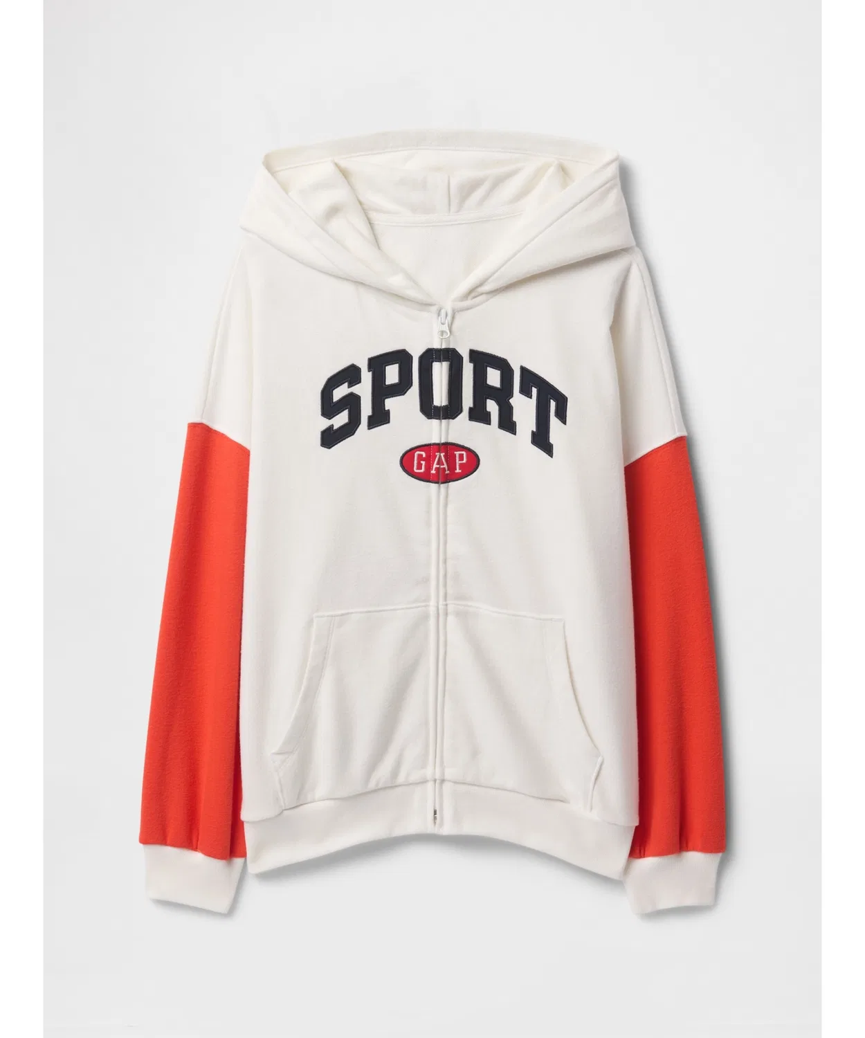 Детская кофта-худи Gap Sport с логотипом, белый с красным — фото 2