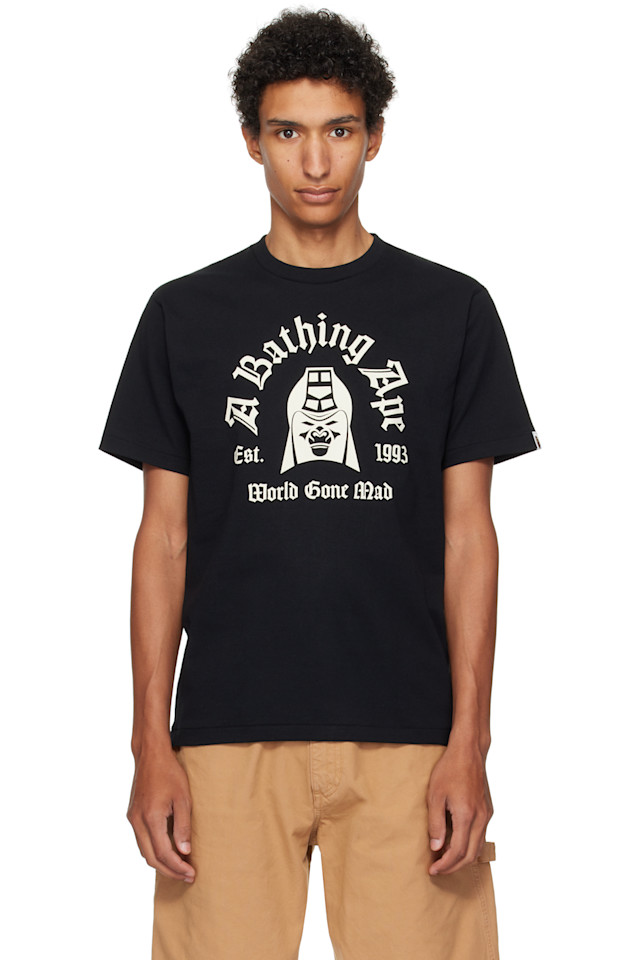 

Футболка с принтом "Mad General College" Bape, черный
