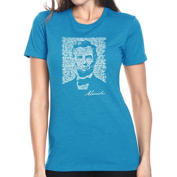 

Футболка женская премиум с принтом Abraham Lincoln - Gettysburg Address La Pop Art, Turquoise, Синий, Футболка женская премиум с принтом Abraham Lincoln - Gettysburg Address La Pop Art, Turquoise