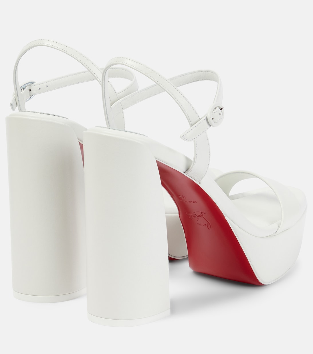 Movida Jane 130 кожаные платформенные лодочки Christian Louboutin, Bianco/Lin Bianco — фото 3
