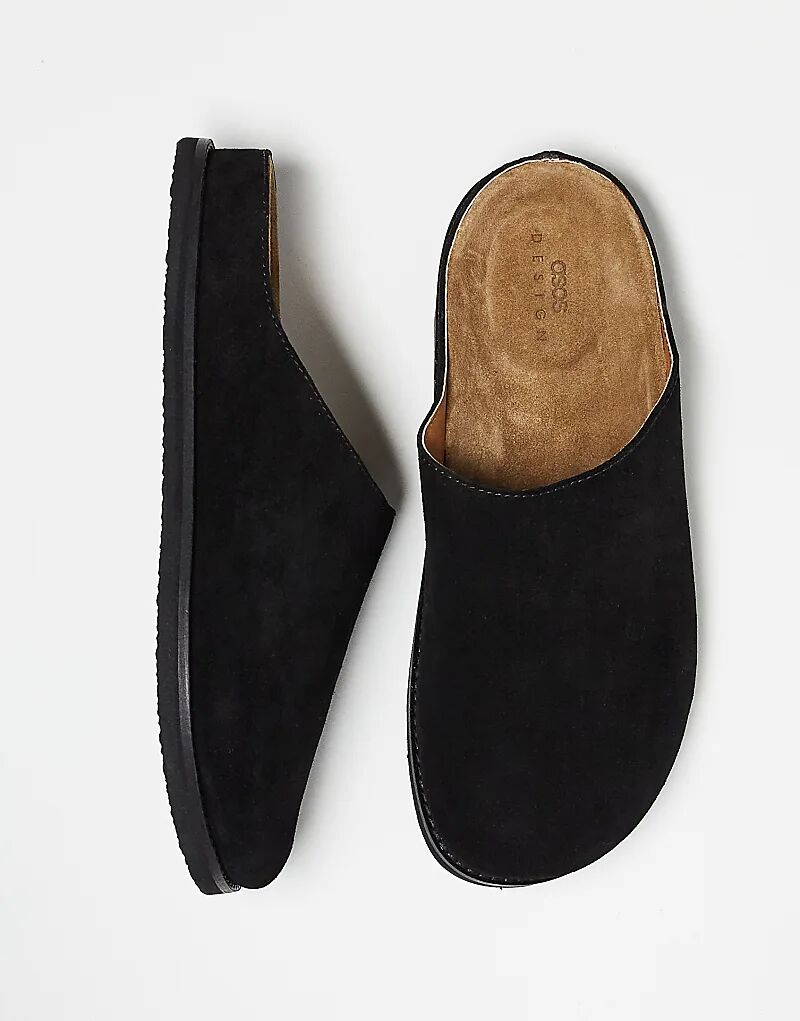 

Сандалии-клоги ASOS DESIGN из черной замши