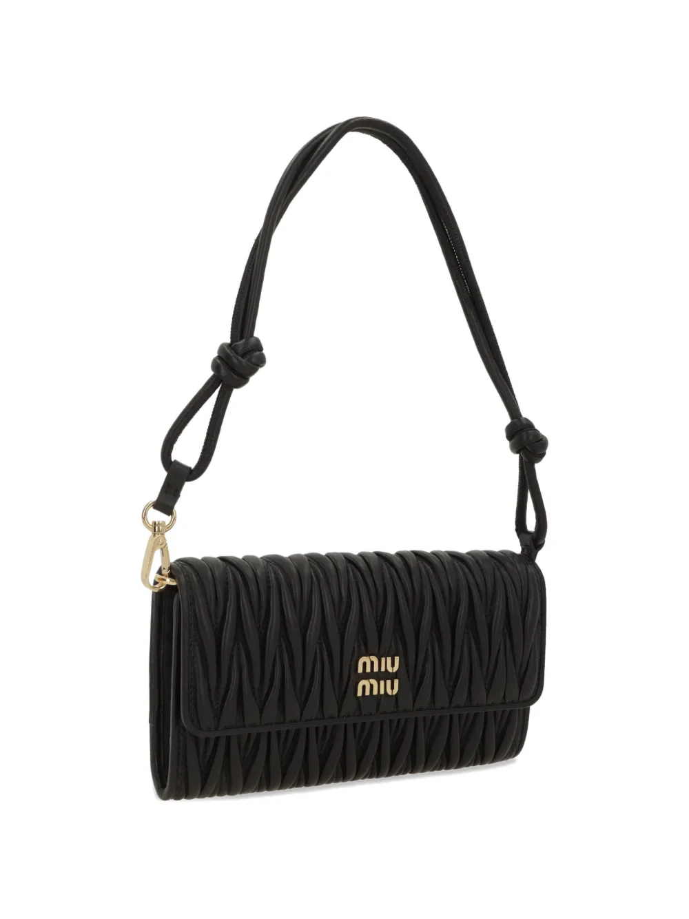 Плечевая сумка с логотипом Miu Miu, черный — фото 3