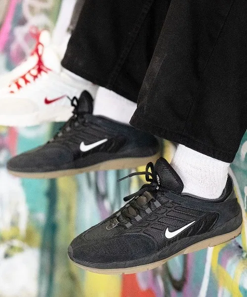 Унисекс кроссовки NIKE SB VERTEBRAE для скейтбординга чёрно-белые