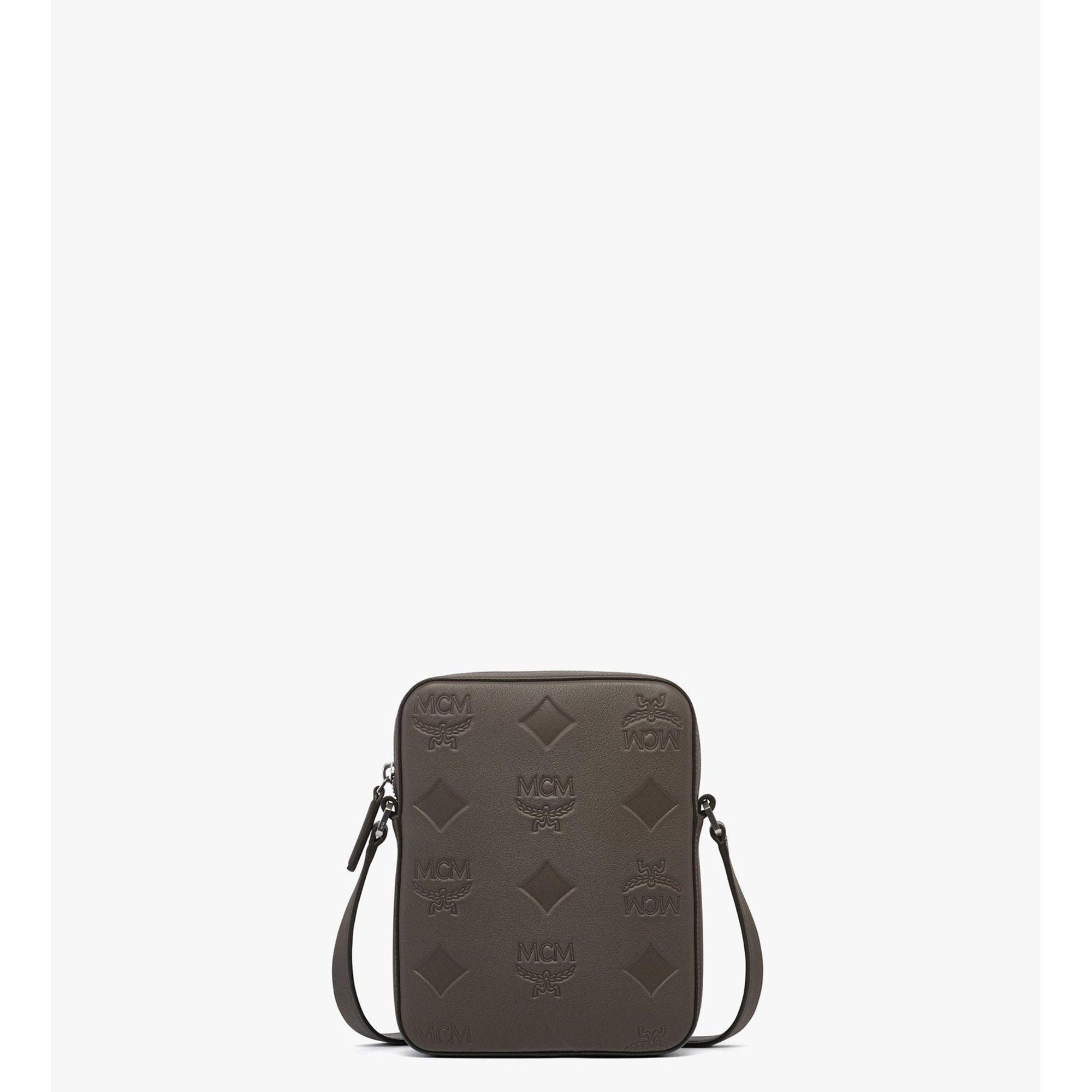 

Сумка через плечо Klassik из кожи с макси-монограммой MCM, серый