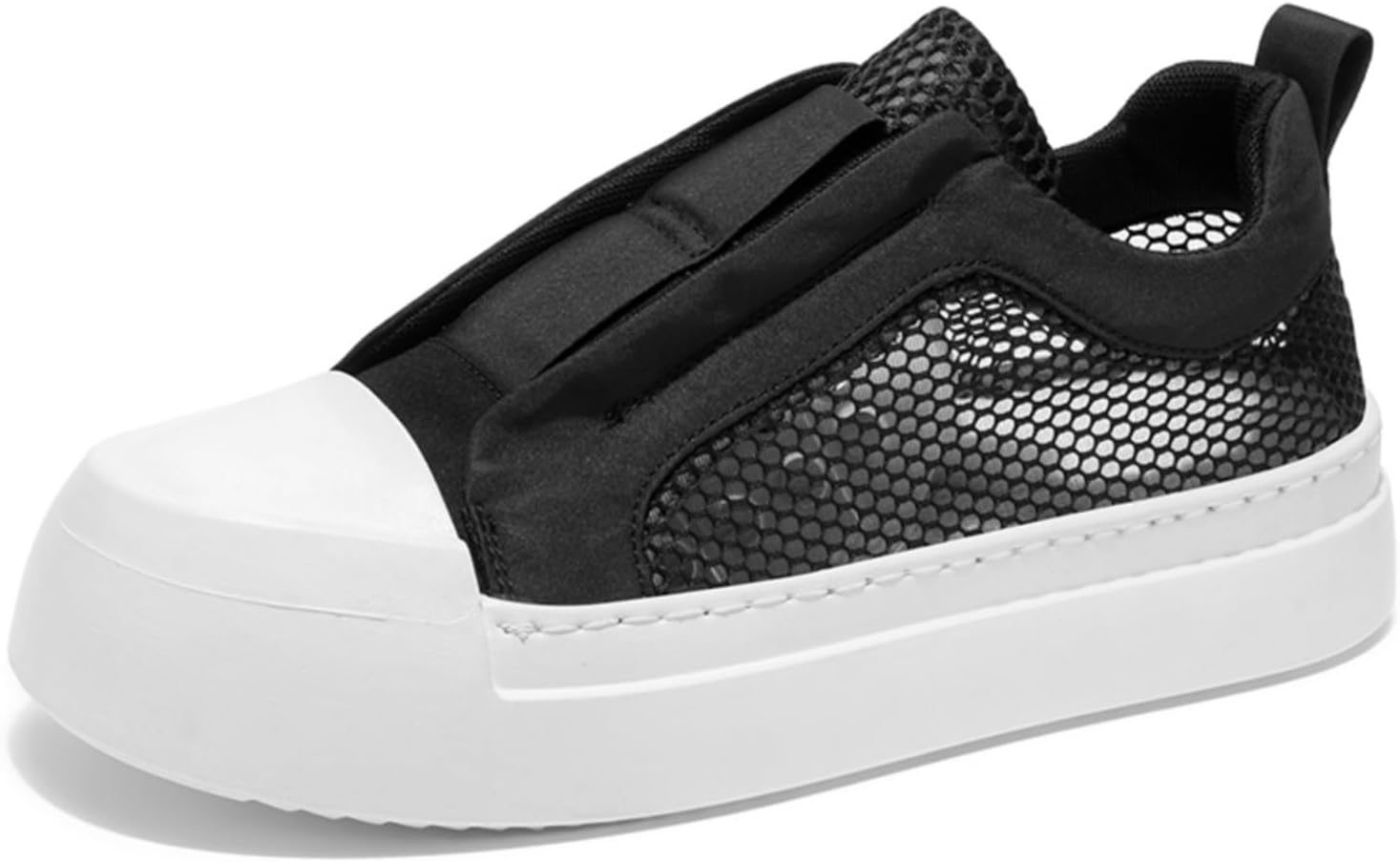 

Мужские белые кроссовки на молнии из сетки, дышащие легкие повседневные кроссовки с толстой подошвой, идеальны для лета и повседневной носки Aokisx