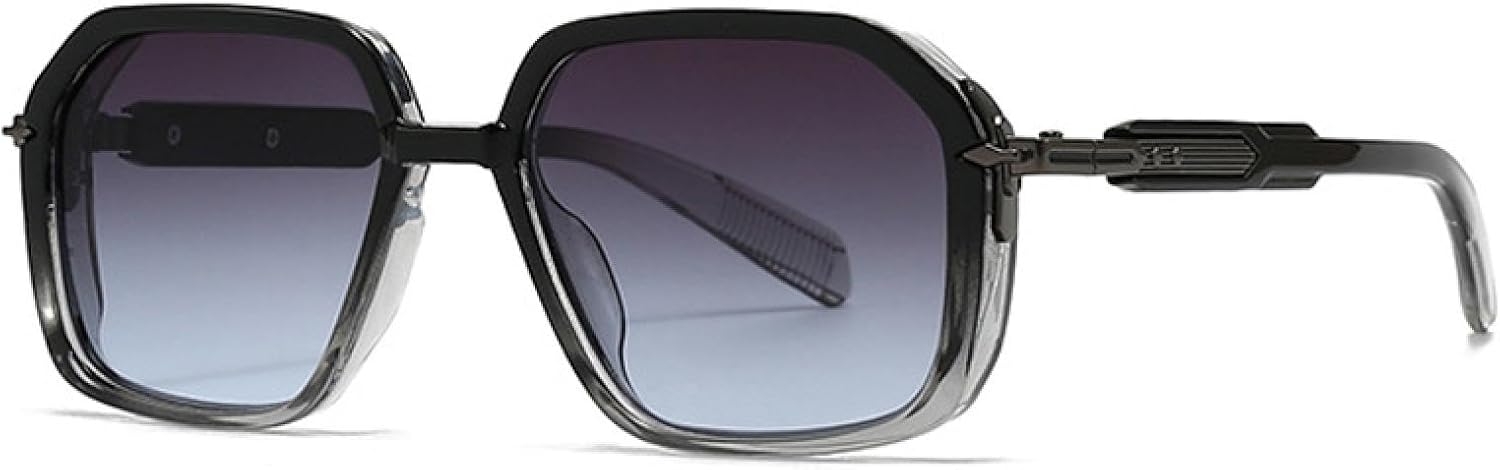 

Мужские солнцезащитные очки в стиле ретро с защитой от УФ-излучения UV400, женские солнцезащитные очки с заклепками и градиентным переходом цвета TVTBBVV, Black Grey Grey Blue