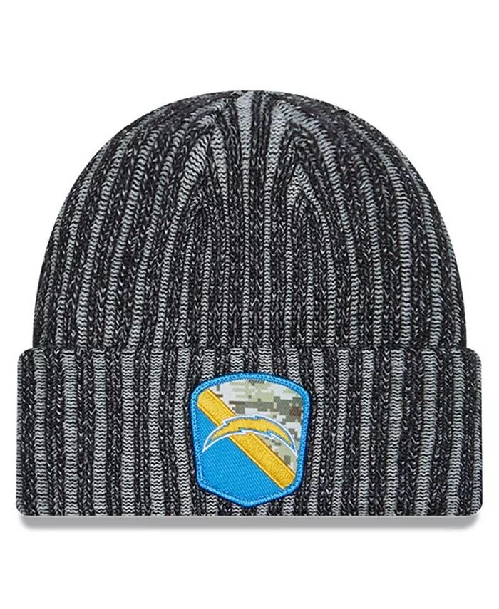 

Мужская черная вязаная шапка Los Angeles Chargers 2023 Salute To Service с манжетами New Era, черный