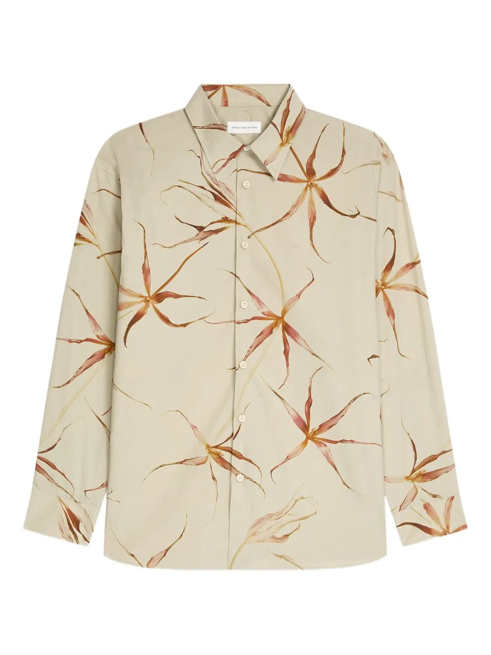 

Рубашка с цветочным принтом DRIES VAN NOTEN, нейтральный