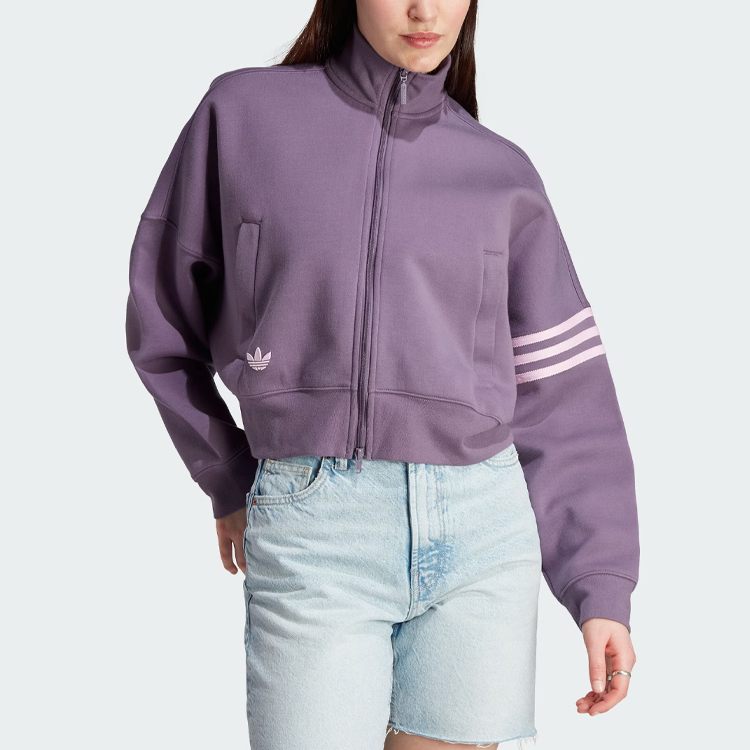 ADICOLOR NEUCLASSICS Куртка Женская Темно-Серая Фиолетовая Adidas Originals — фото 3