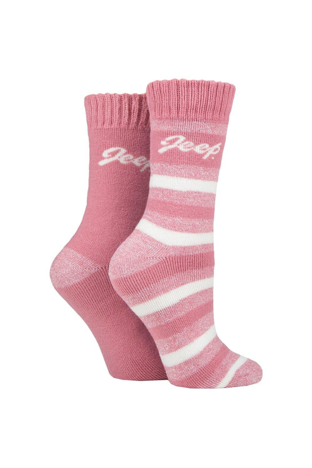 

2 пары мягких термоносков с начесом Jeep, розовый