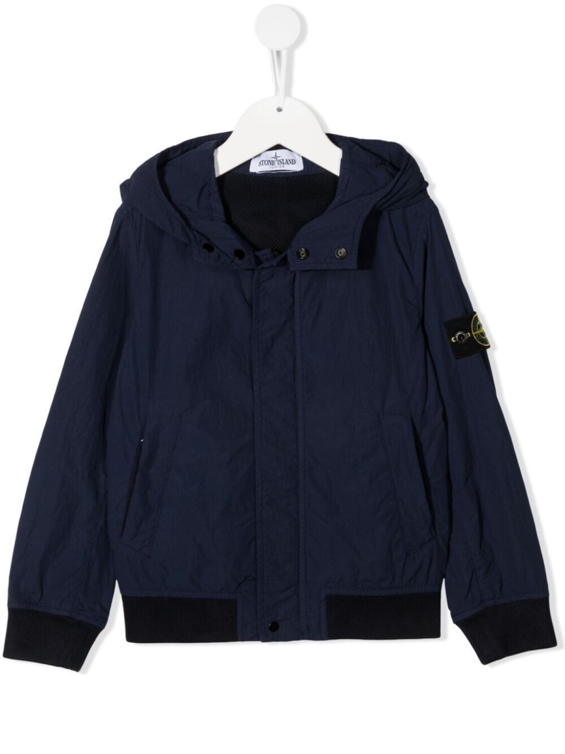 

Stone Island Junior бомбер с нашивкой-логотипом, синий