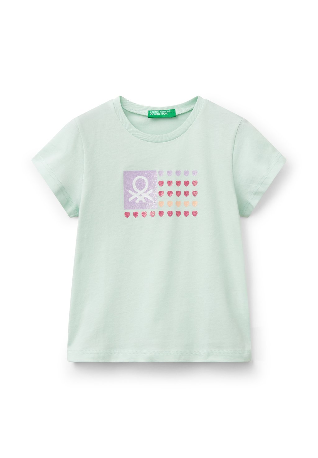 

Футболка с принтом WITH GLITTER United Colors of Benetton, зеленый