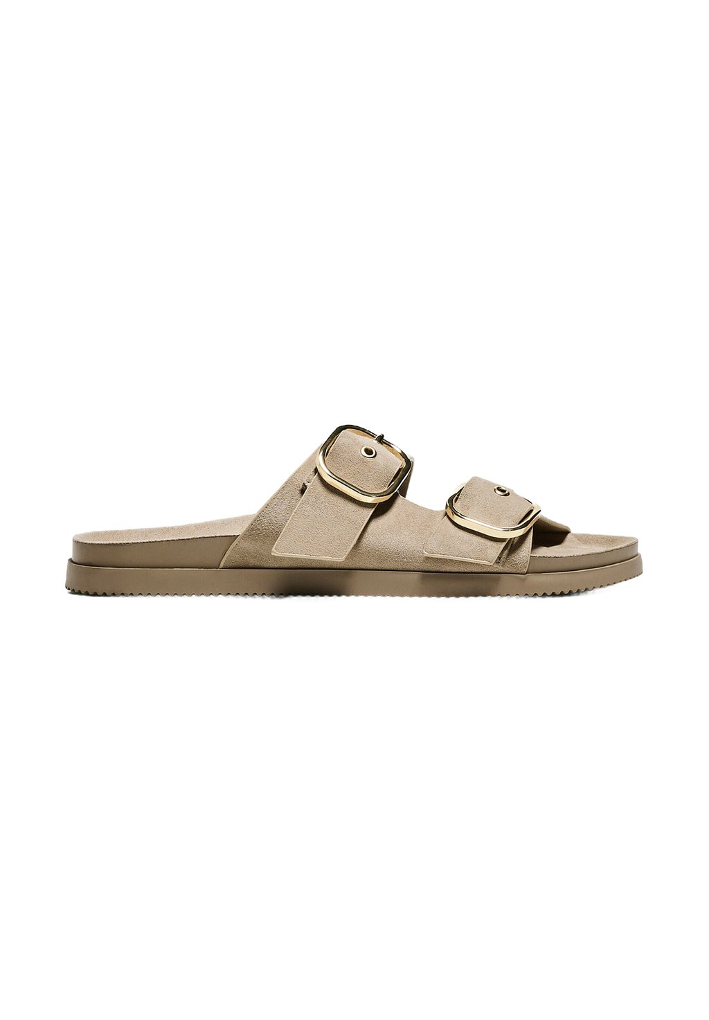 Мюли FLAT WITH BUCKLES Bershka, песочный
