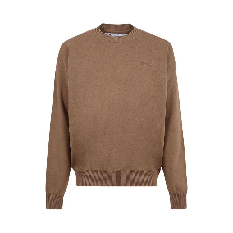 

Толстовка Off-White Stretch Cotton Crewneck Camel, коричневый