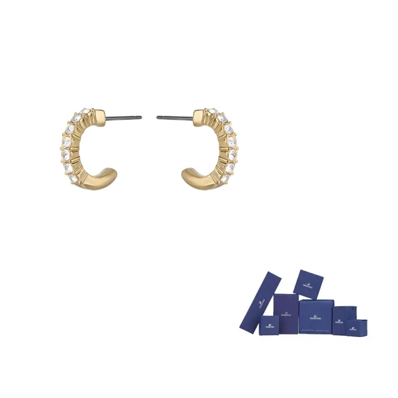 

Женские золотые серьги с искусственными кристаллами Swarovski