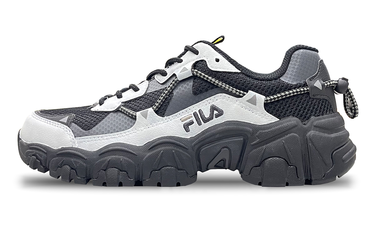 

FILA Беговые нескользящие износостойкие дышащие кеды унисекс черно-бело-серые, цвет Black White Gray