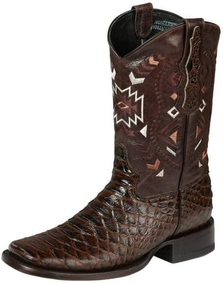 

Мужские черные вестерн-сапоги Nuestratradicionmex с имитацией питона, кожаные ковбойские сапоги