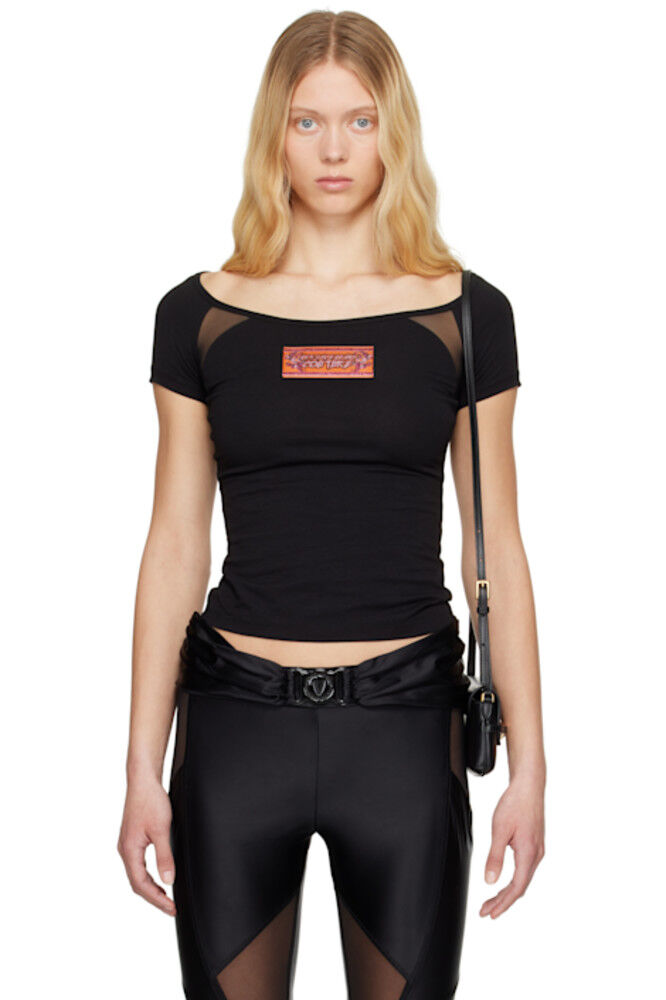 

Черная футболка с нашивкой-логотипом Versace Jeans Couture