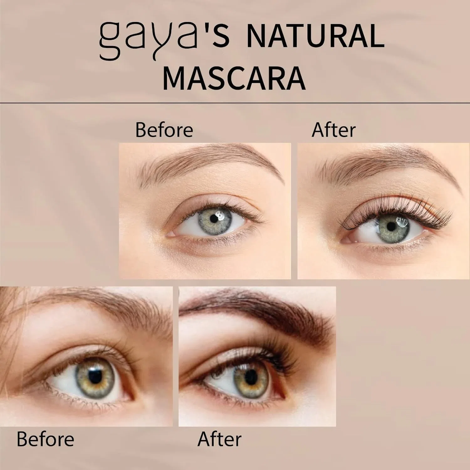 Веганская тушь для ресниц для объема и длины Gaya Cosmetics, Brown — фото 4