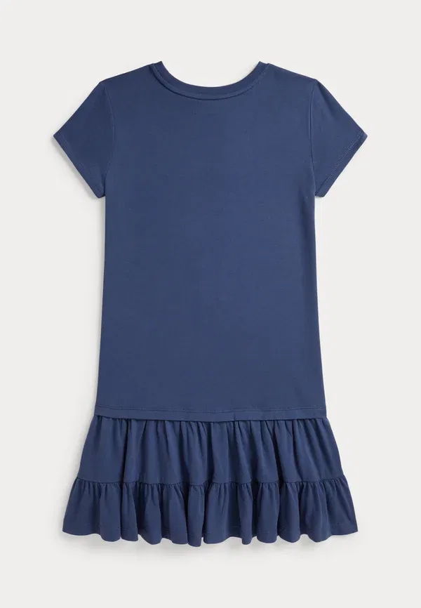 Платье Polo bear tiered cotton jersey dress 7 14y day dress Polo Ralph Lauren, старый королевский синий — фото 2