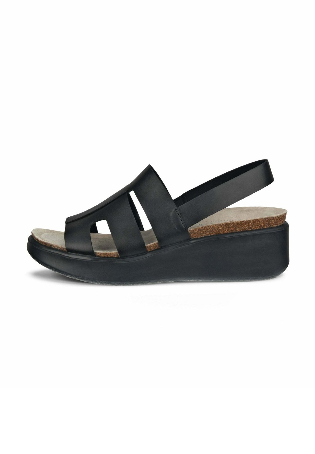 Босоножки на танкетке FLOWT - Platform sandals ECCO, черный