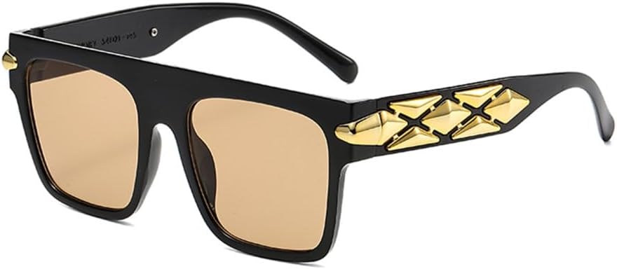 

Большие солнцезащитные очки в стиле ретро 2027 для женщин и мужчин, модные солнцезащитные очки, мужские солнцезащитные очки с защитой от УФ-излучения UV400 для женщин MTZJH, Black Brown