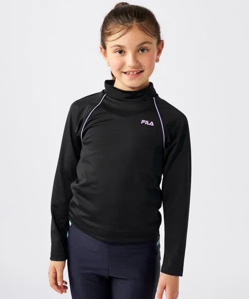 Рашгард с длинным рукавом FILA, чёрный с фиолетовым