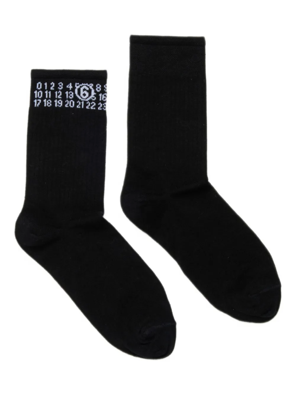 

Носки в рубчик с логотипом MM6 Maison Margiela Kids, черный