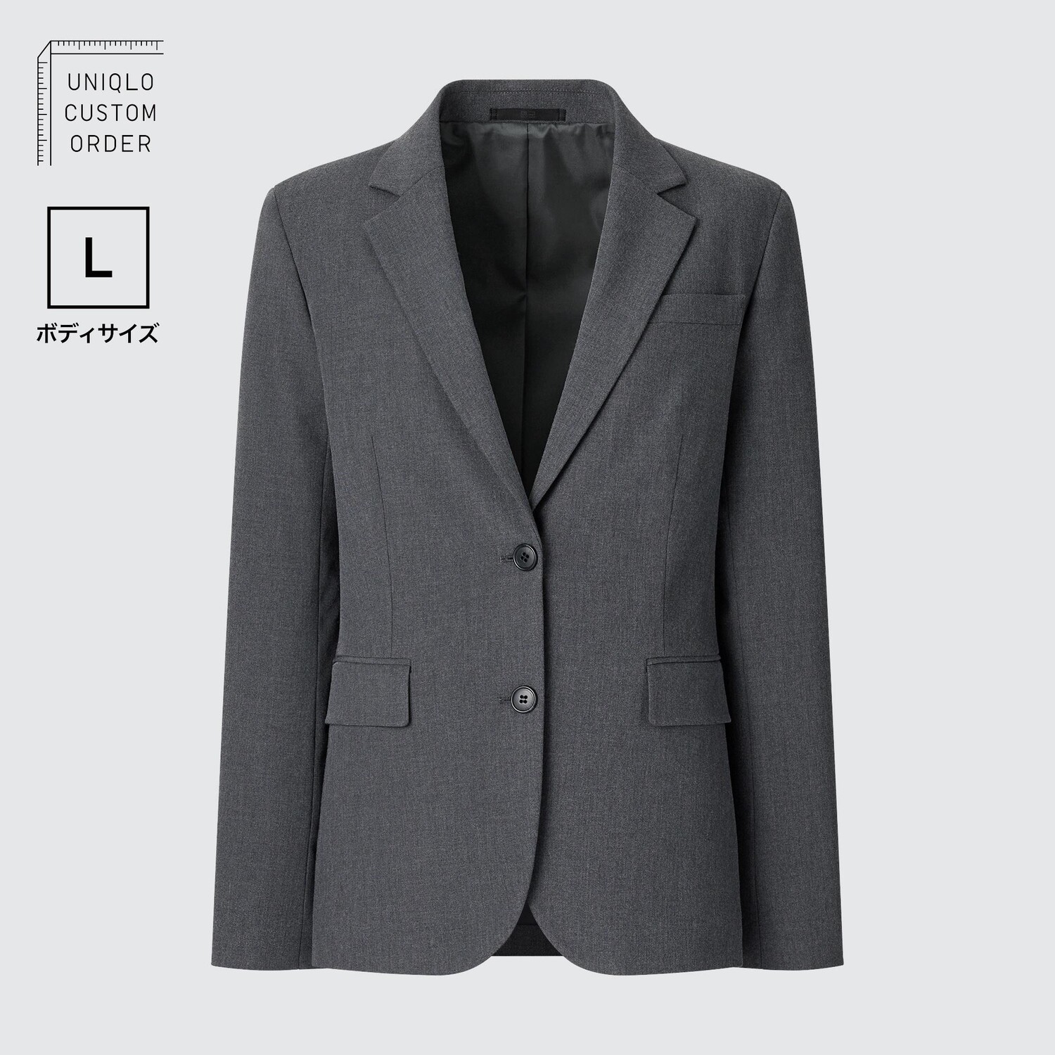 

Пиджак строгого кроя стрейч (фасон) L UNIQLO, серый