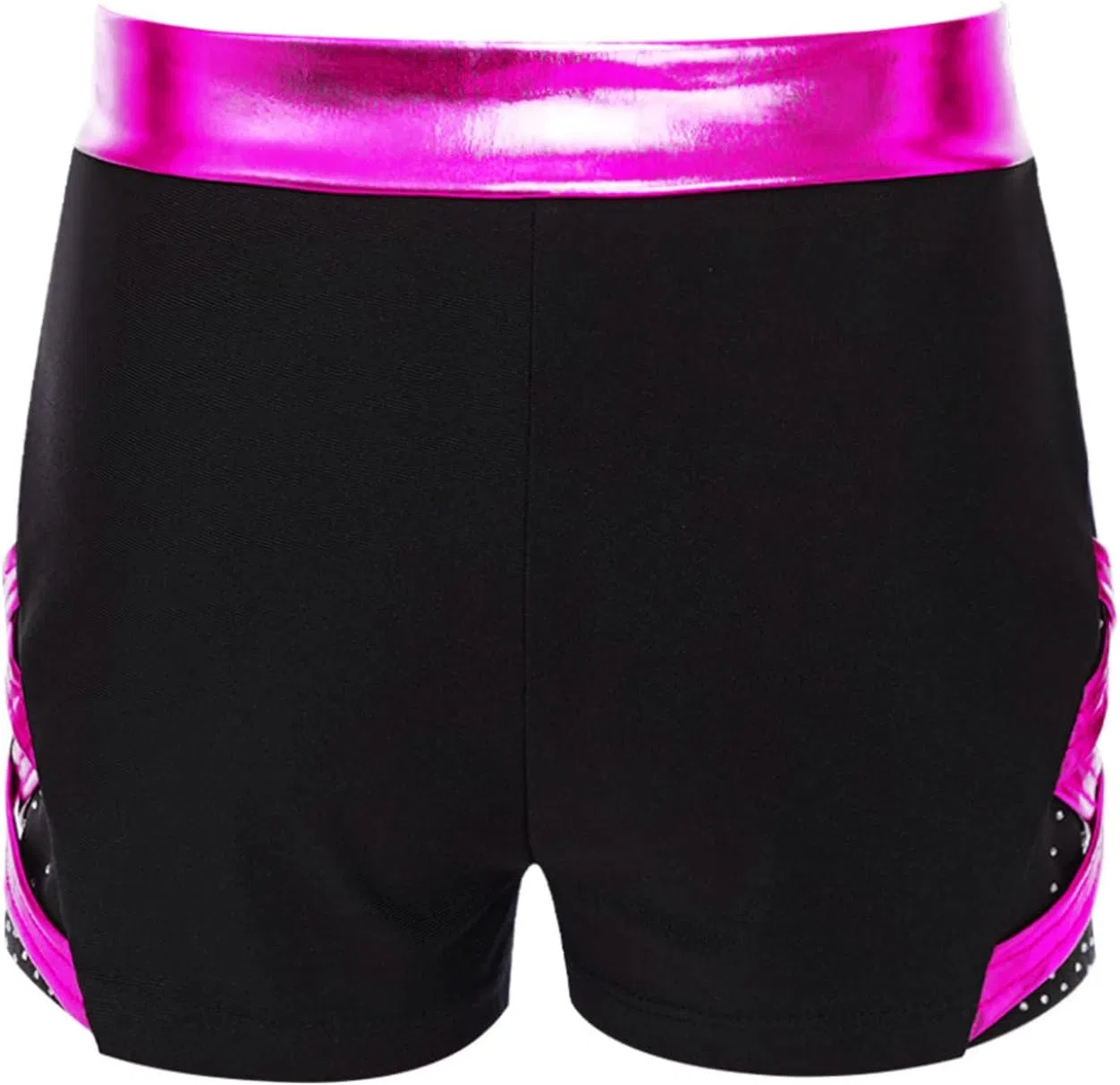 Шорты для гимнастики и танцев с пайетками и бантом Loodgao Hot Pink — фото 4