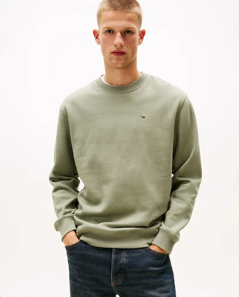 

Мужская базовая толстовка прямого кроя с круглым вырезом Tommy Jeans, зеленый