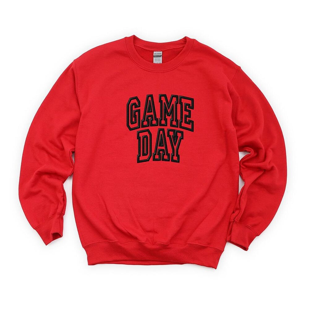 

Толстовка с вышивкой Game Day в форме арки Simply Sage Market, красный