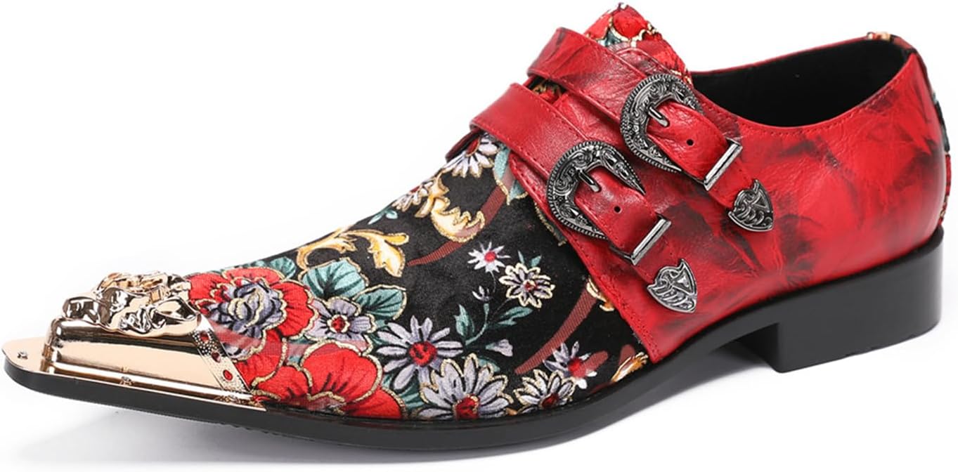 

Мужские кожаные слипоны-лоферы, модное сочетание цветов с металлическим носком, повседневные и вечерние туфли для танцев, оксфорды Chuumee, 2