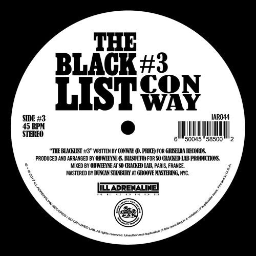 

Сингл 7" Odweeyne / Conway / Nolan the Ninja: The Blacklist #3 / The Blacklist #4