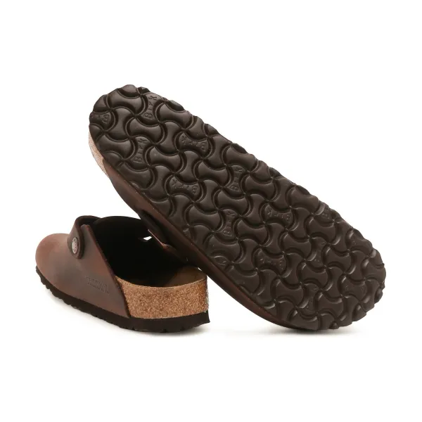 Кожаные бостонские сандалии-мюли Birkenstock, коричневый — фото 4