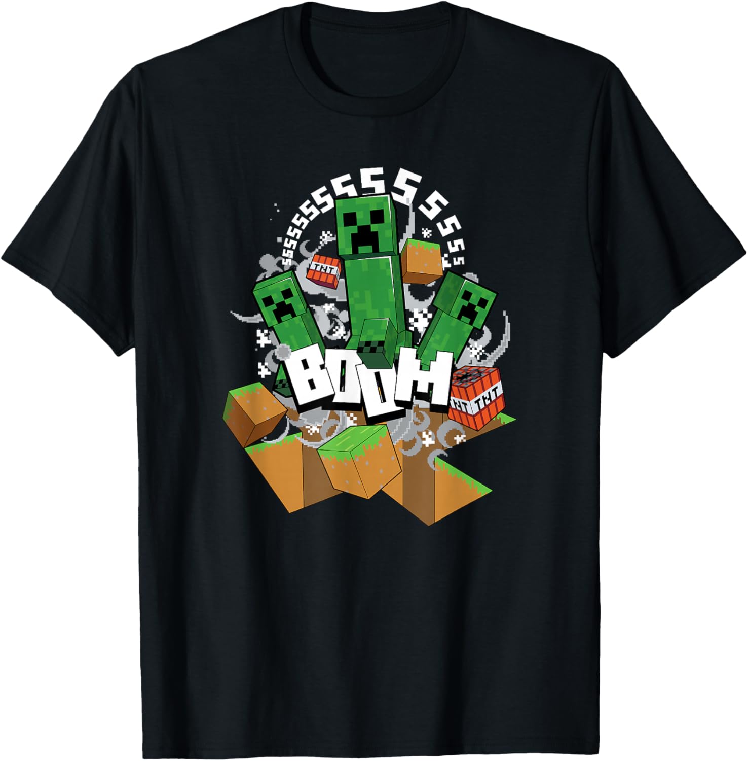 

Футболка Minecraft Creepers Go BOOM Explosion, черная (black 19-3911tcx), размер S