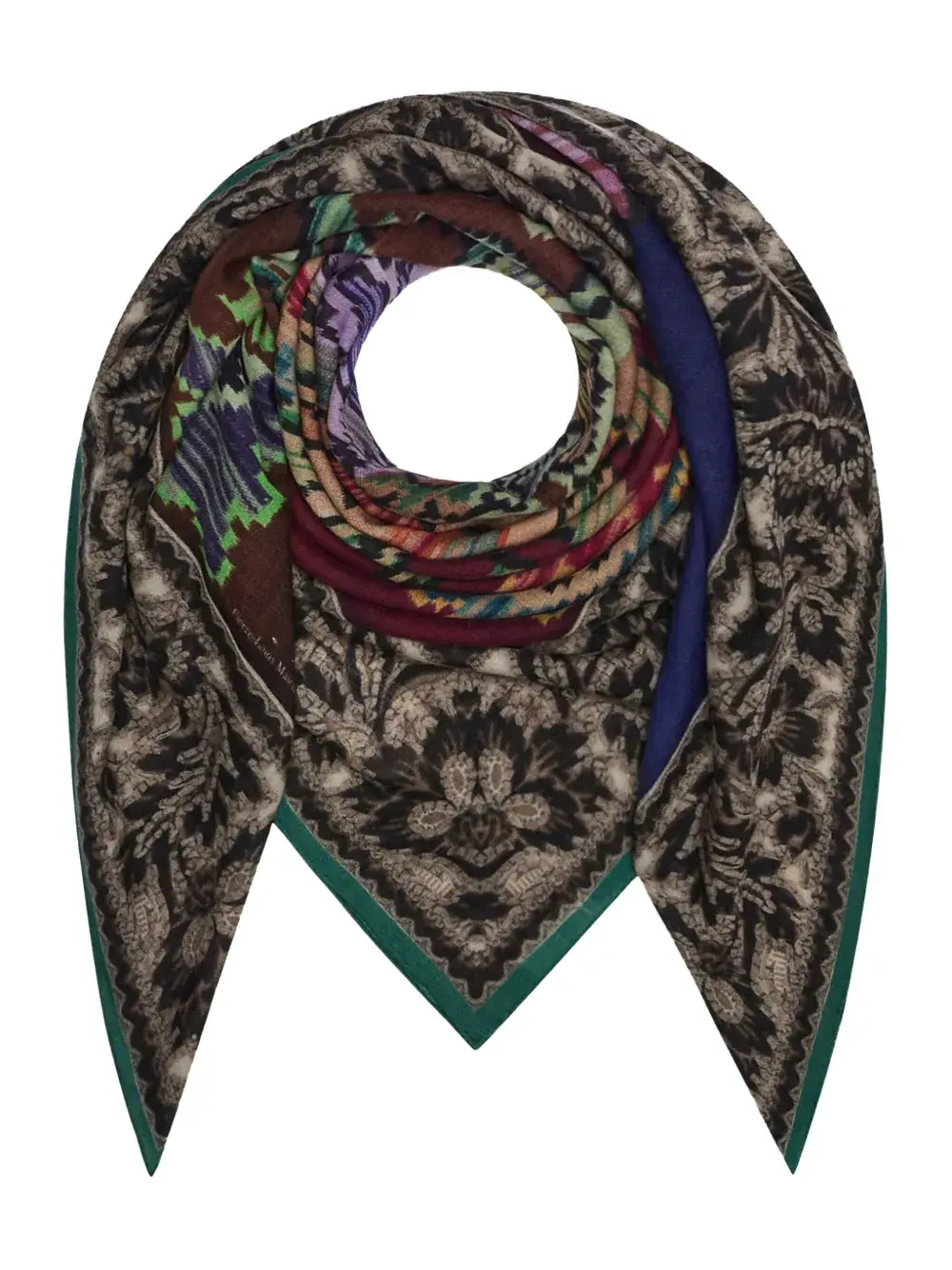 

Шарф из шерсти с геометрическим узором Pierre-Louis Mascia, черный