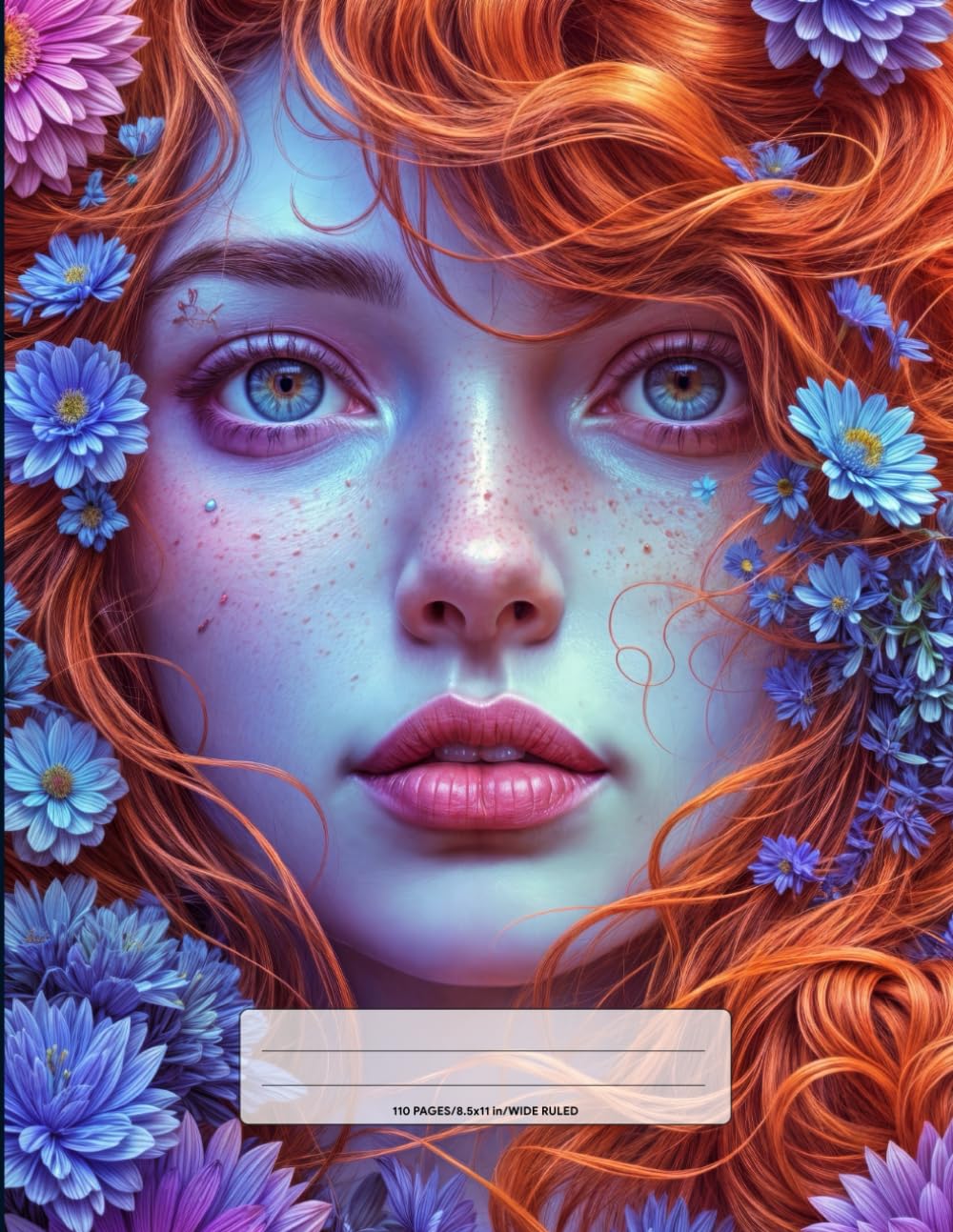 

Dreamy Floral Muse Notebook: Wide Ruled 8.5 x 11 Inches | 110 Pages for Writing and Inspiration | Enchanting Blue and Purple Flower Design for Creatives (Independently published)