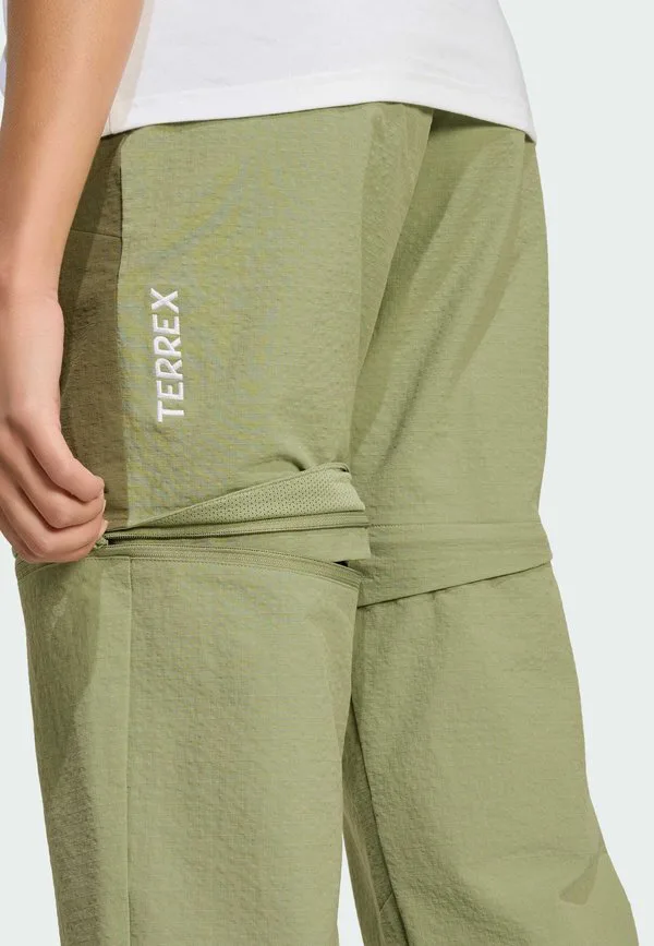 Брюки xperior utilitas с отстегивающимися штанинами для активного отдыха Adidas Terrex, Olive Strata — фото 4