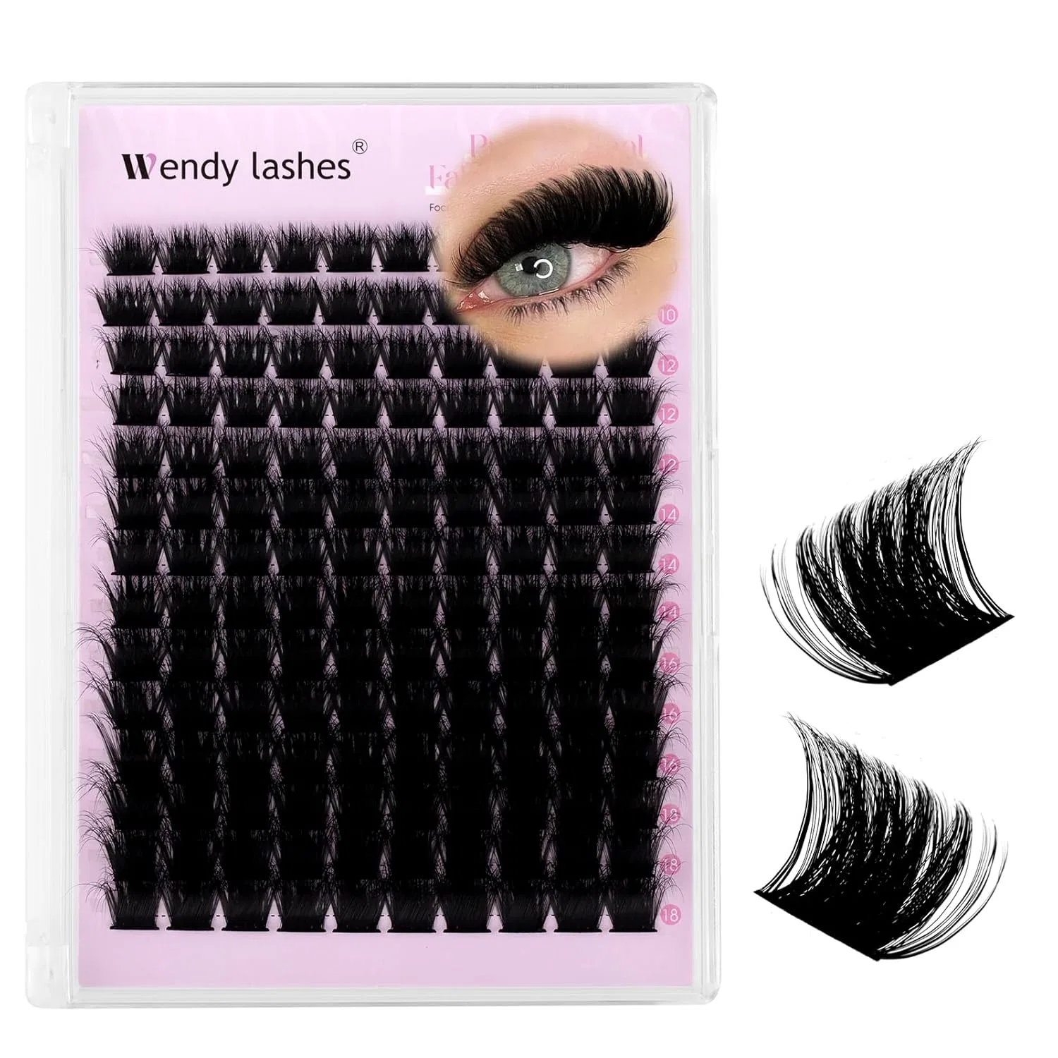Многоразовые накладные ресницы D-завиток 10-18 мм Wendy Lashes