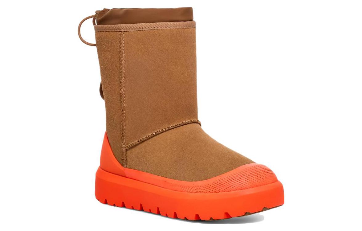 Мужские сапоги UGG замшевые гибридные со шнурком, каштаново-оранжевый — фото 3