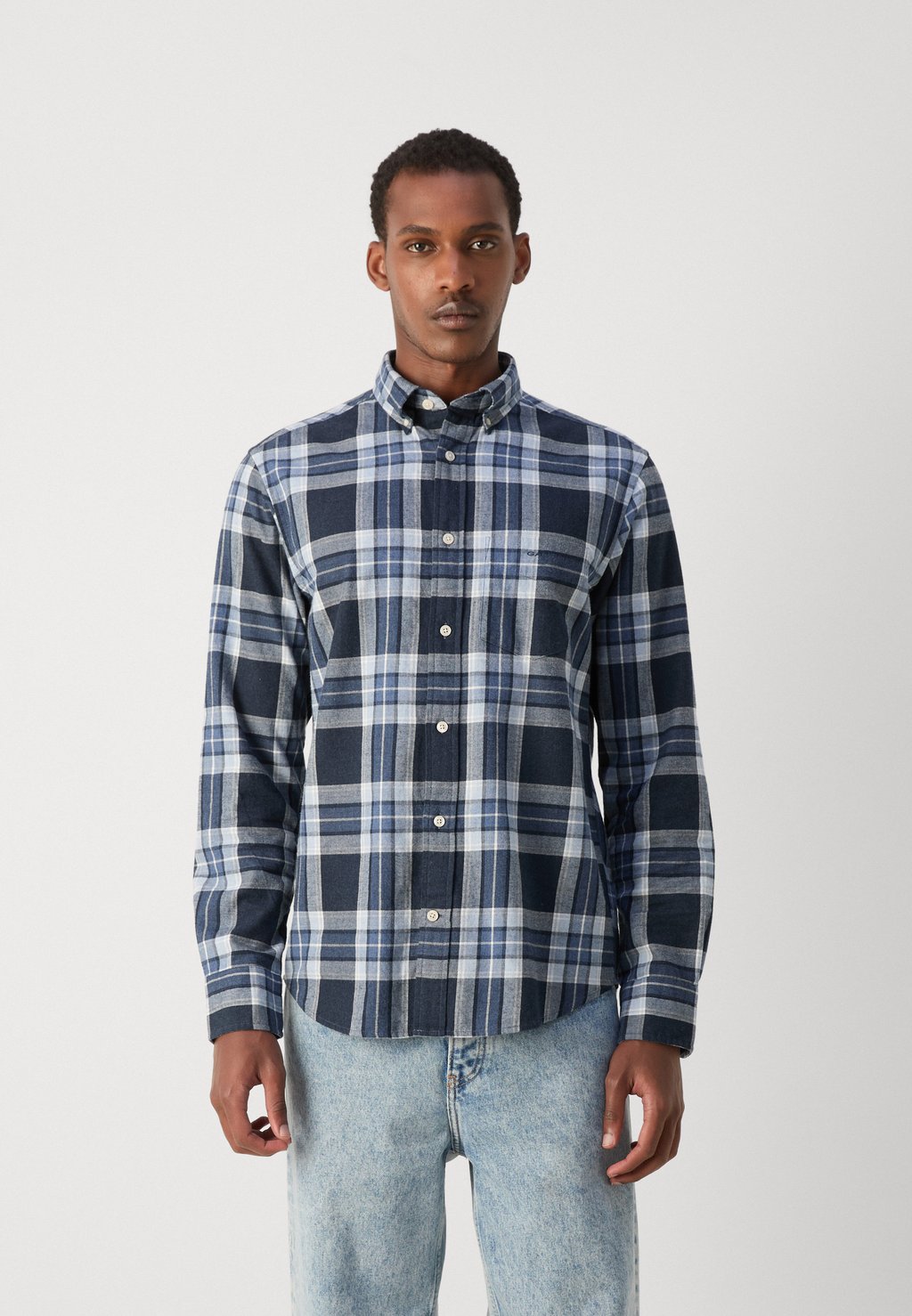 

Рубашка TARTAN MELANGE CHECK SHIRT GANT, темно-синий
