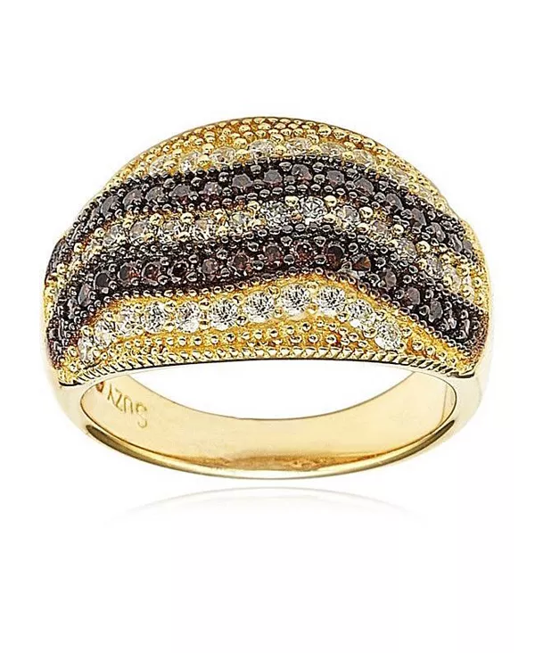 

Кольцо Suzy Levian из стерлингового серебра с многорядными коричневыми фианитами Suzy Levian New York, brown