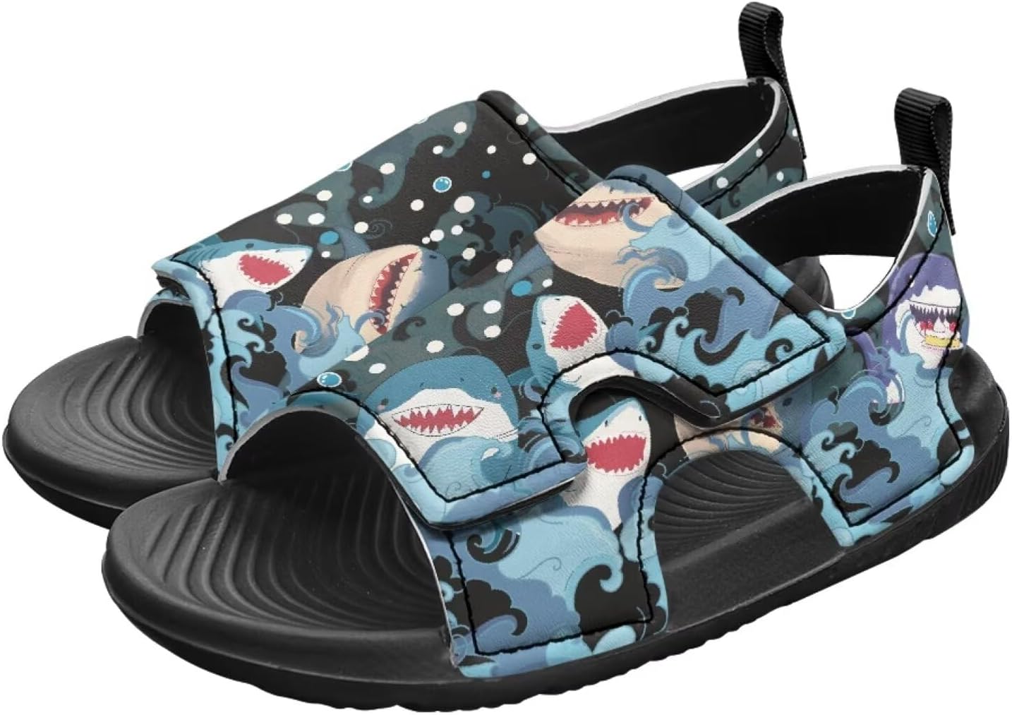 

Детские походные сандалии Летние пляжные спортивные сандалии Обувь для воды Открытый носок Летние спортивные сандалии для малышей/детей младшего возраста/старших детей Cugasmaru, Shark Wave