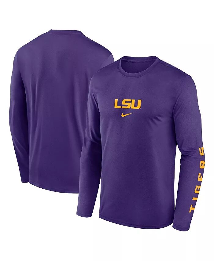 

Мужская фиолетовая футболка с длинным рукавом LSU Tigers Primetime Center Lockup Two-Hit Legend Nike